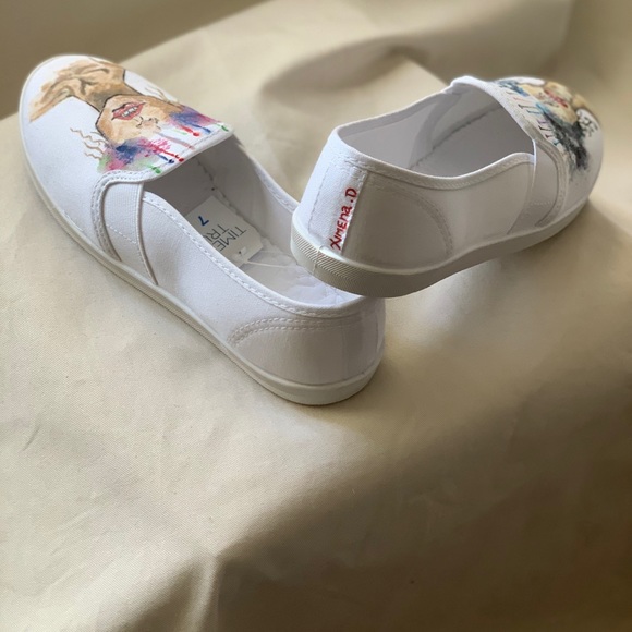 Hand Painted Canvas Slip On Shoes - Picture 4 of 6